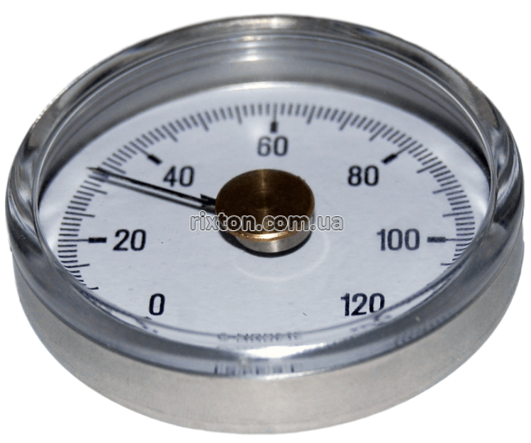 Термометр біметалічний накладний Cewal BRC 63 VI (Ø63 0/120°С) з пружинкою