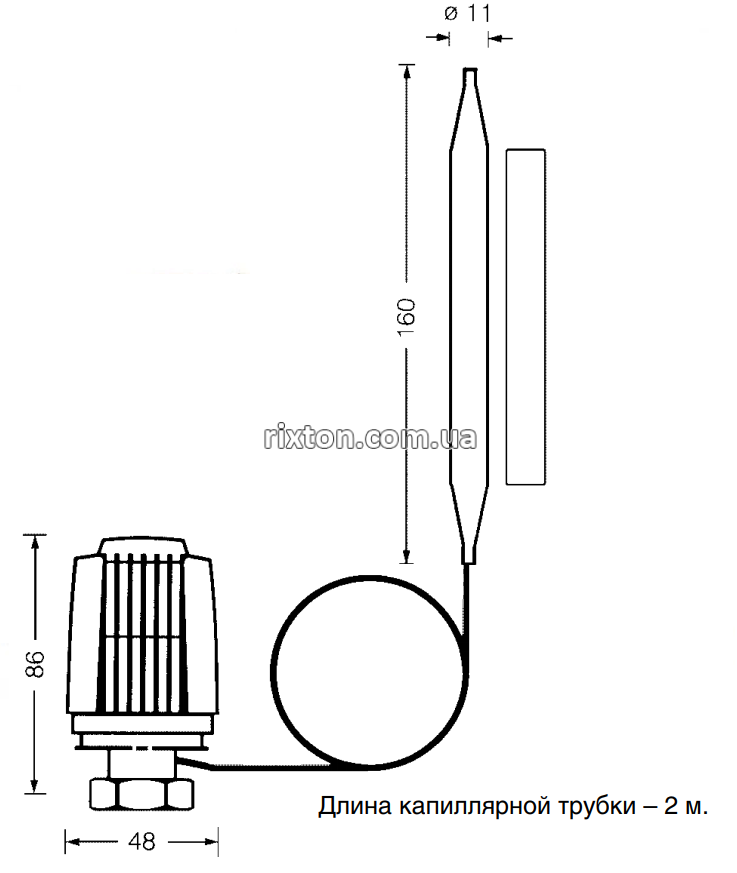 Головка термостатическая Herz Classic М28х1,5 (20-50°С) с накладным датчиком