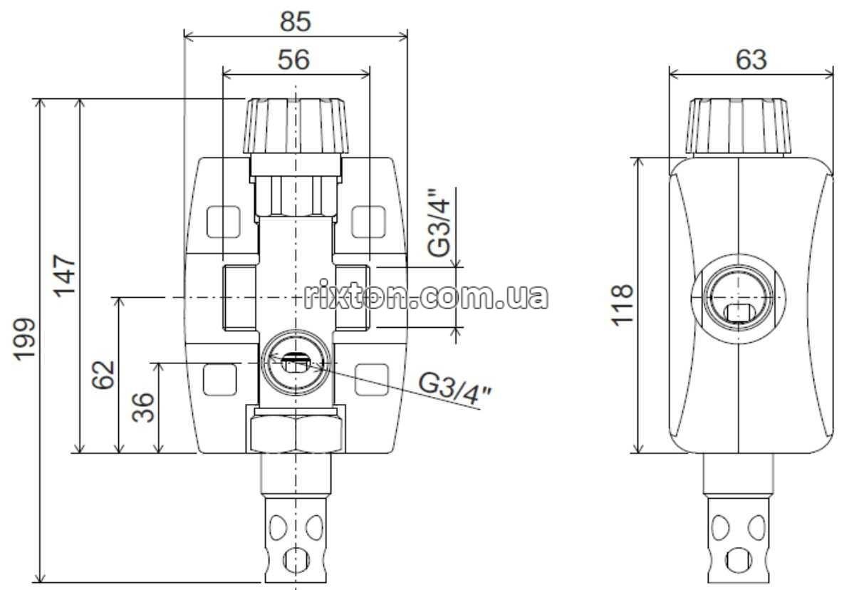 Клапан защиты от перегрева двухходовой термостатический Regulus DBV1 в теплоизоляции