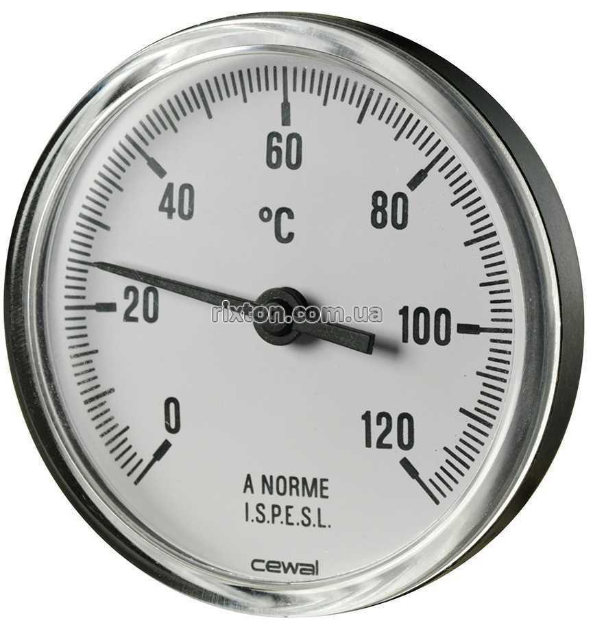 Термометр біметалічний аксіальний Cewal PST 63 P (Ø63 0/120°С L-50 мм)