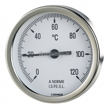 Термометр біметалевий аксіальний Cewal PSZ 63 G (Ø63mm 0-120°C L-50)