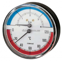 Термоманометр аксиальный Cewal TRP 80 VI (0-4Bar 0-120°C)