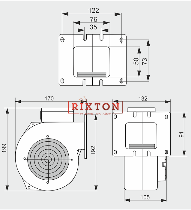 Нагнетательный вентилятор MplusM WPA EC3 108/75W (EBM, GPGN(W1), U)