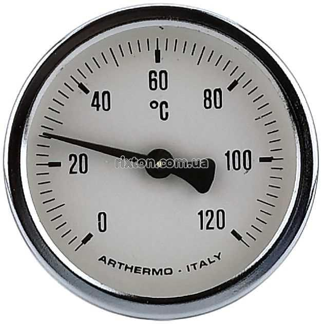 Термометр біметалічний аксіальний Arthermo AR-T/B 65 (Ø63 мм, 0-120°С) бовт