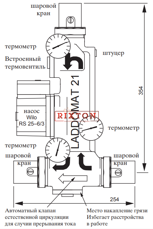 Термосмесительный узел Termoventiler Laddomat 21 (57°C)