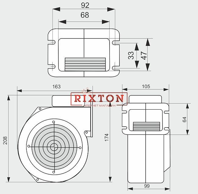 Нагнетательный вентилятор MplusM WPA X6 (KGL, GP, U, 2,0м)