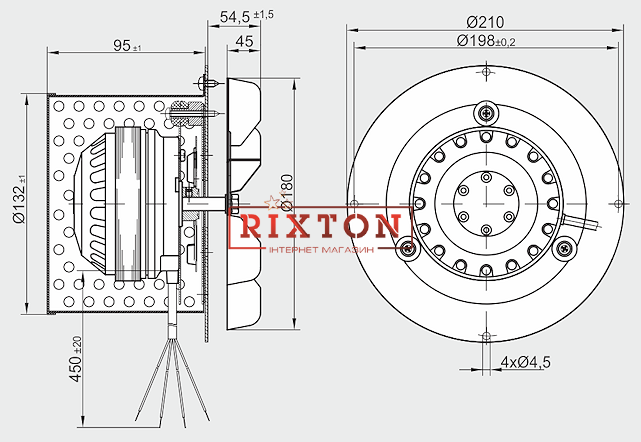 Вытяжной вентилятор MplusM R2E 180-CG82-05 (EBM)