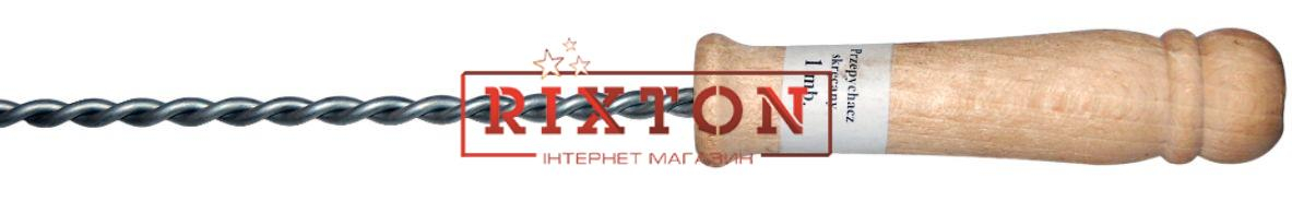 Держатель щетки из переплетенных прутьев с деревянной ручкой 1м