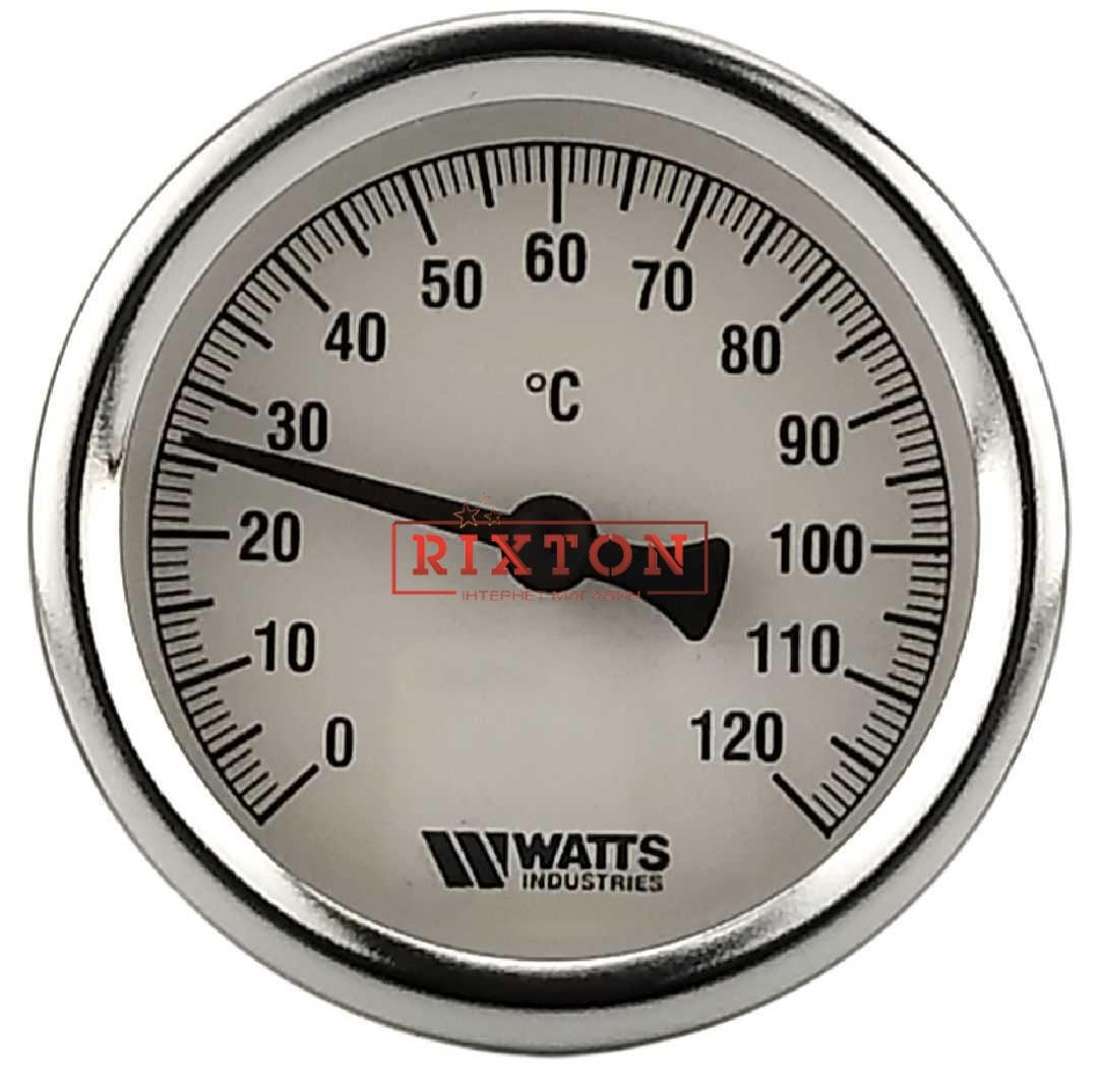 Термометр біметалічний аксіальний Watts F+R801 (Т 63/50 D-63mm 0-120°C L-50mm)