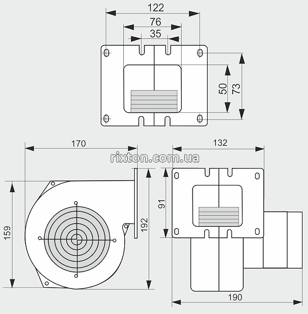 Нагнетательный вентилятор MplusM WPA 01 (PRZ, KZW, U, 2,0м)