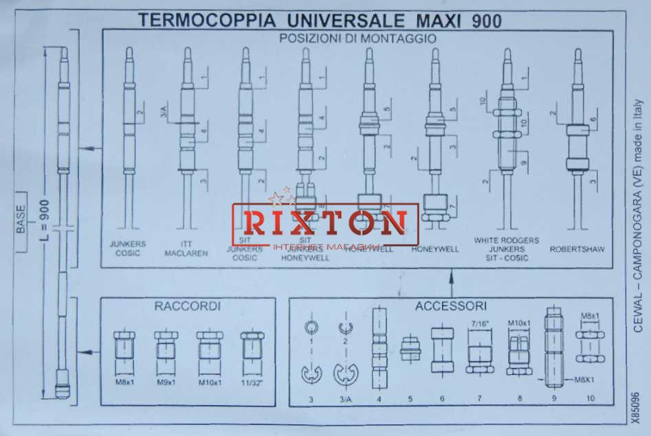 Термопара универсальная Cewal TU Maxi (900мм)