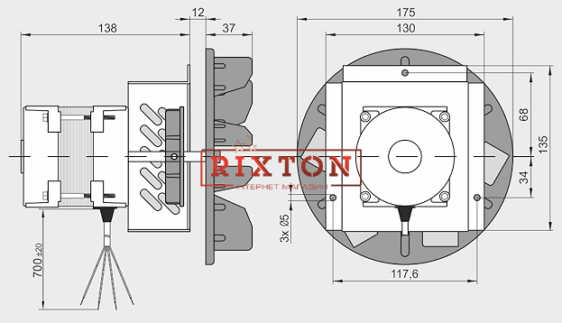 Вытяжной вентилятор MplusM WWK 180 /60W (PRZ)