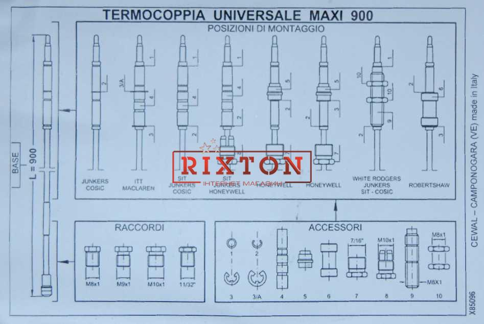 Термопара універсальна Cewal TU Maxi (900мм)