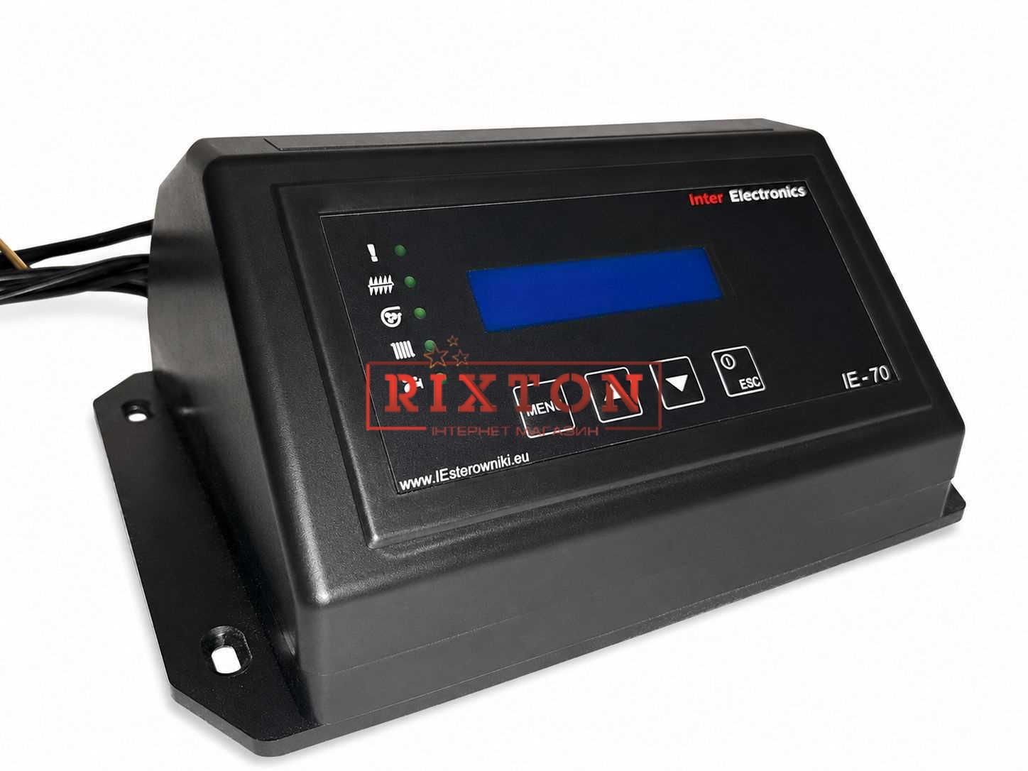 Автоматика для твердопаливних котлів Inter Electronics IE-70 v2 T2W (посилений) два насоси (1.9.8 a)