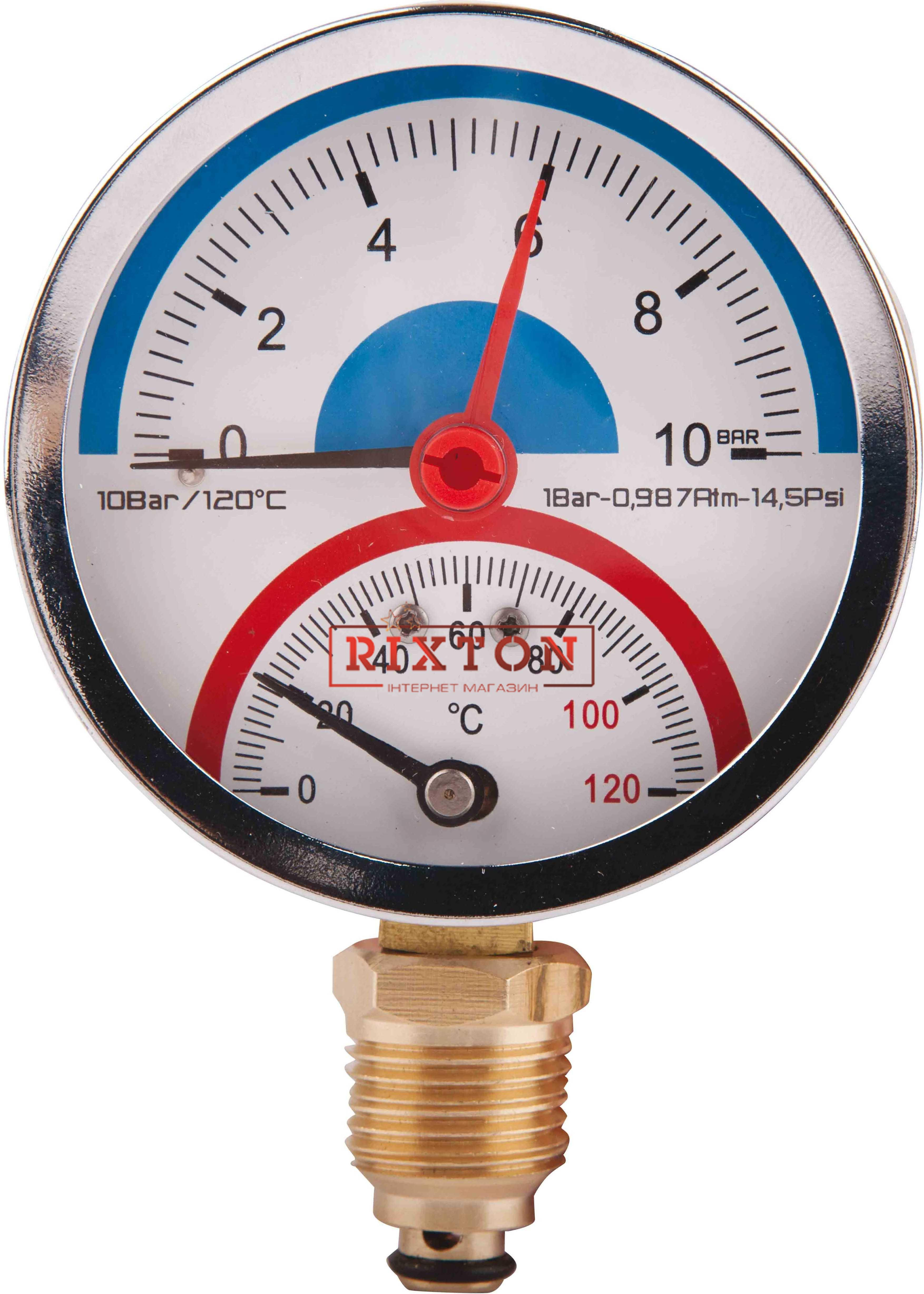 Термоманометр радиальный Sanlux Termo (MTR 0-10Bar 0-120°C)