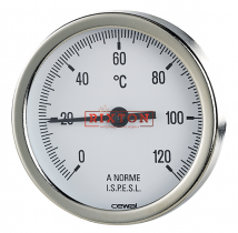 Термометр біметалевий аксіальний Cewal PSZ 63 G (Ø63mm 0-120°C L-50)