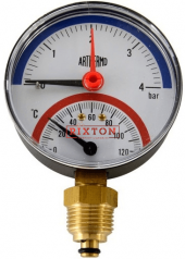 Термоманометр радіальний Arthermo TI110 (Ø80мм 0-4Bar 0-120°C)
