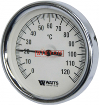 Термометр біметалічний аксіальний Watts F+R801 (Т 63/50 D-63mm 0-120°C L-50mm)