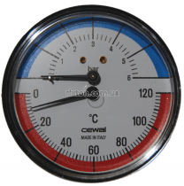 Термоманометр аксіальний Cewal TRP 80 VI (0-6Bar 0-120°C)
