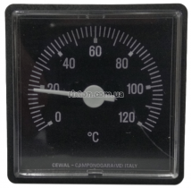 Термометр с выносным датчиком квадратный Cewal TQ 52 P (Ø52мм 0-120°С L-1500 мм)